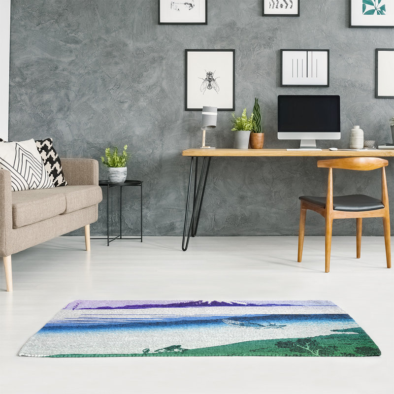 Tapis mauve / vert Tama River in Musashi, Rectangle 2 pi x 3 pi