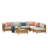 Natural Wicker Outdoor Conversation Set, Modular Patio Furniture With Cushions