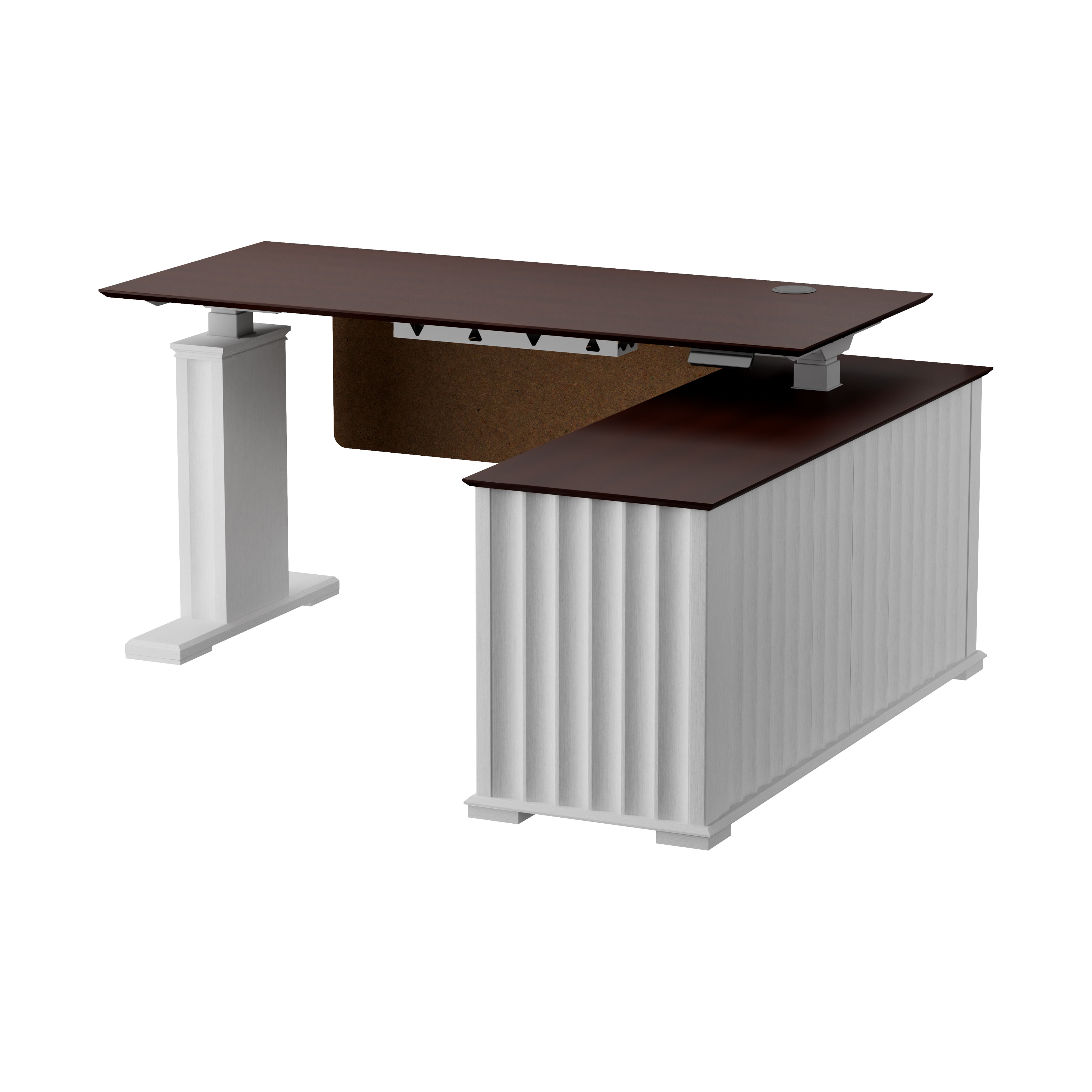 Ashantey Height Adjustable L-Shaped Standing Executive Desk