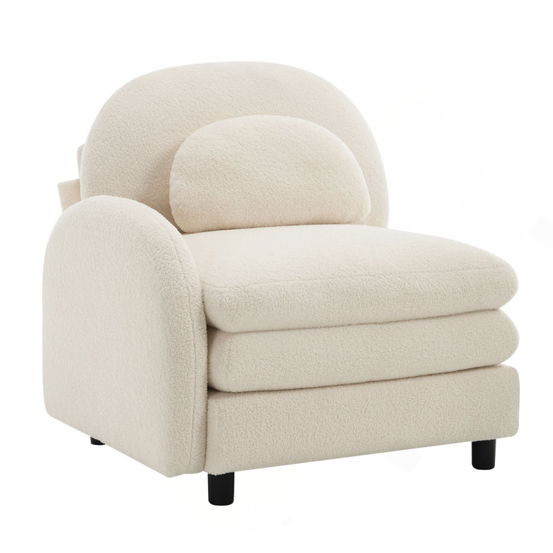 Canapé courbé VF, Blanc beige