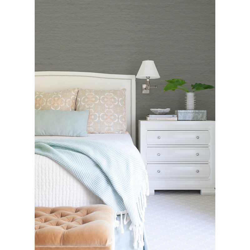 Twine Grass Cloth Wallpaper Roll, Gray