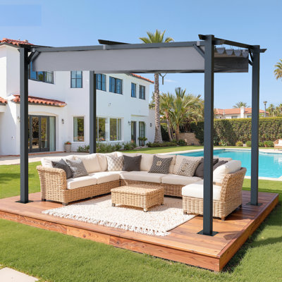 Chareese 3.05m x 2m Metal Pergola with Retractable Roof