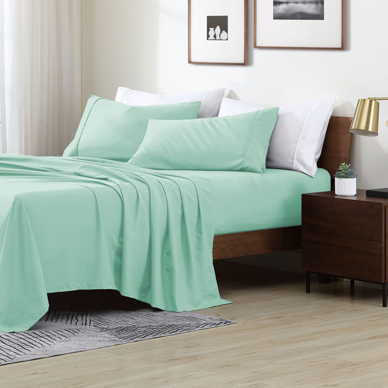 Swift Home Ultra-Soft 4-Piece Sheet Set - Essential 1800 Series Microfiber - Fits Mattress up to 14" Thick - Peach Fuzz, Durable, Easy Care