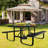 Outdoors Steel Picnic Table with Benches Set , Patio Dining Table Set, Thermoplastic Coated Picnic Table, Commercial-Grade Seating,  Anti-Rust Long Life Span-1343344043-1345408629