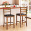 Ensemble de 2 tabourets de bar en bois d'hévéa 24 po avec 2 sièges rembourrés-129231189