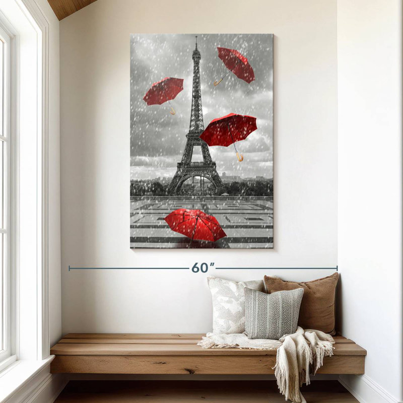 Parasols Nicci Pop Red Paris, H 48 po x l 32 po