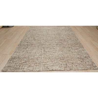 Hand-Tufted Wool Modern Loop Rug , Elegant Dark Beige/Brown Area Rug for Living Room, Bedroom, Office, & Home Décor , Stylish & Durable Design