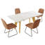 Ensemble de table de salle à manger à tréteaux pour 4 personnes-116826523-116826524