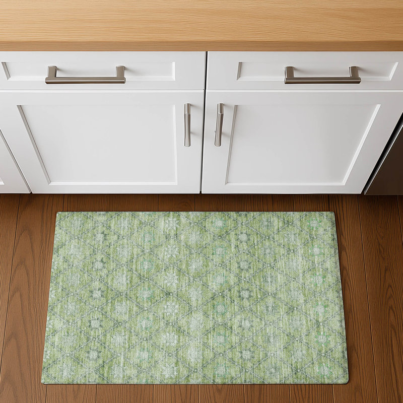 Premium Machine Washable Crestover AMF1858 Lattice Rug, Rectangle 1'8" x 2'6"