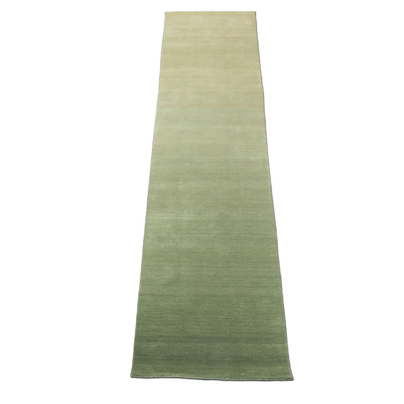 Tapis ombré moderne et contemporain multicolore en laine tissé à la main, Tapis de couloir 2 pi 6 po x 10 po