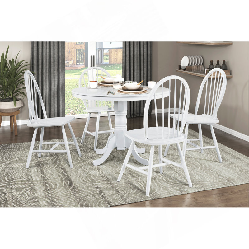 Table de salle à manger ronde à finition blanche 1Pc