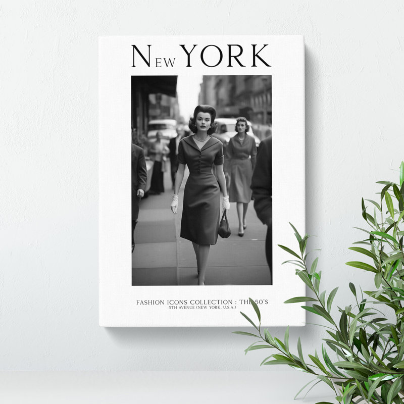 XMKTMKT-223 Fashion Icons Woman New York USA - Wrapped Canvas Print