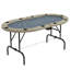 Poker Table Foldable, 70" Oval Blackjack Casino Texas Holdem Poker Game Table for 10 Players with Cup Holders, Blue and Brown