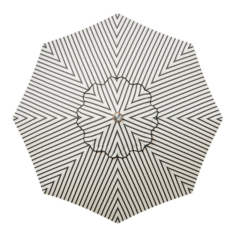 Market 84'' W Umbrella, Black/White Striped