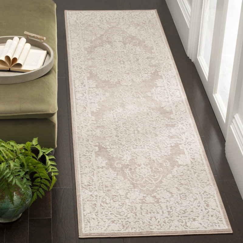 Calidia Oriental Beige/Cream Area Rug, Runner 2'3" x 22'