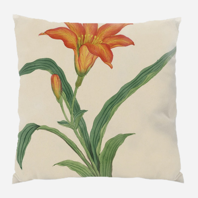 Floral Outdoor Reversible Throw Pillow, Microsuede, Indoor