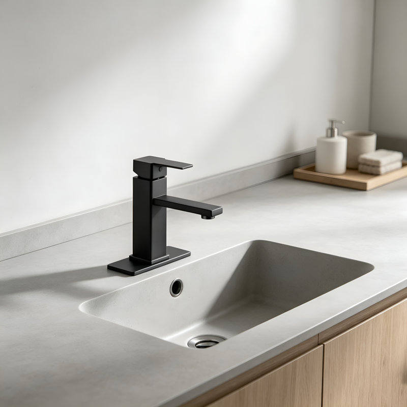 Robinet de salle de bain à poignée unique, robinet pour lavabo vasque en acier inoxydable SUS à entraxe central avec trop-plein escamotable et tuyaux d'alimentation