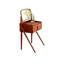 Meuble-lavabo rétro en bois brun avec miroir