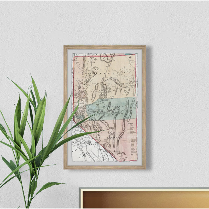 Nevada Travel Map - cadre photo, H 30 po x l 20 po x P 1,5 po