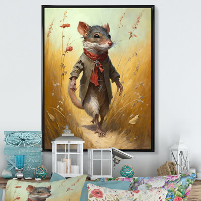Souris dans l'herbe - reproduction sur toile