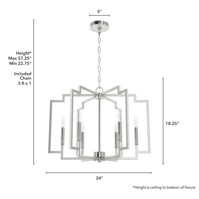 Hunter Fan Company Lampadario Zoanne 6 Luci, Oro, Per Interni, Altezza Regolabile Da 90 A 233 Cm - 2