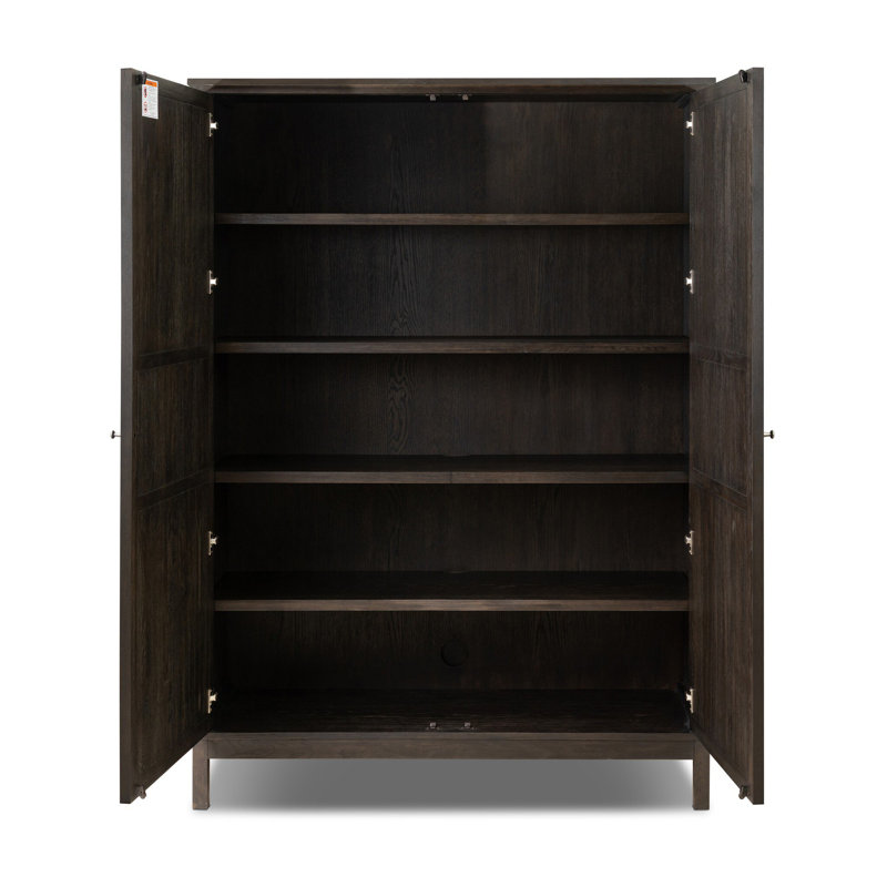 Alessio Cabinet-Aged Natural Oak, Smoked Black Veneer