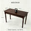 Bureau de 119 cm (47 po) en bois massif avec 2 tiroirs, style campagnard français, fini noyer