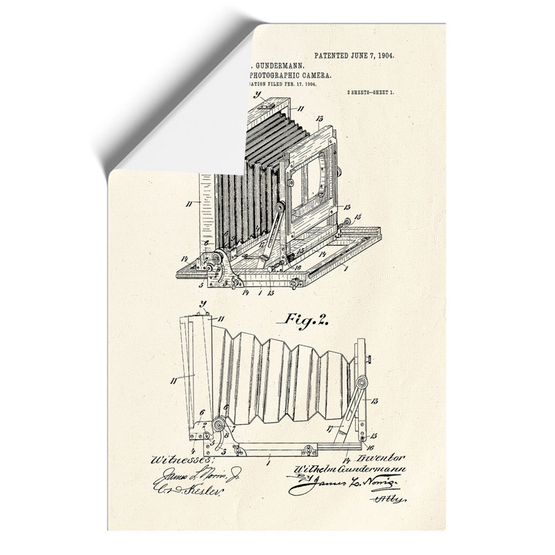 Camera Patent - Frameless Print, 84cm H x 59cm W x 0.1cm D