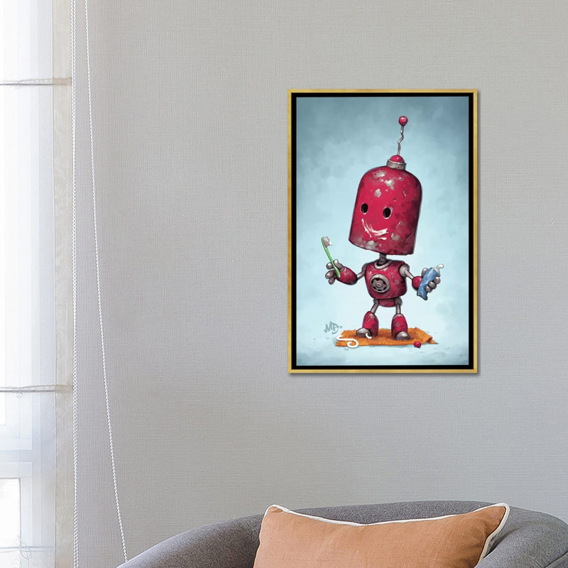 « Brave face » par Matt Dixon-impression, Pas de tapis, Toile encadrée d'or, H 26 po x l 18 po x 1,5 po