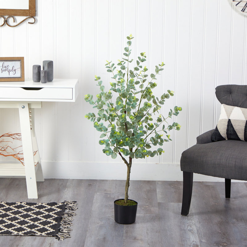 Eucalyptus artificiel en pot, H 48 po x l 14 po x P 14 po