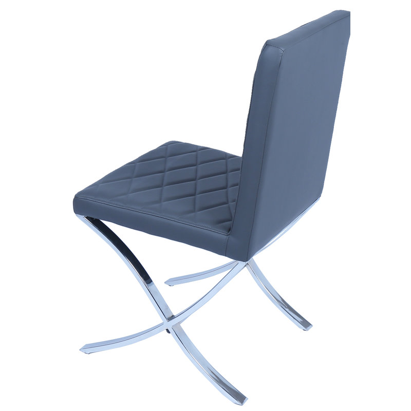 Chaise de salle à manger rembourrée Cleopatra, Gris