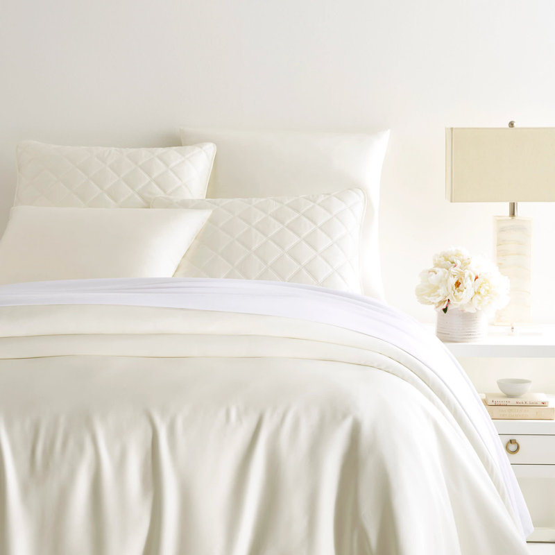 Silken Solid Duvet Cover, King Duvet Cover, White