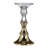 Decorative Candle Holder, 2 Tone Gold And Clear Glass, 9 Inch Tall