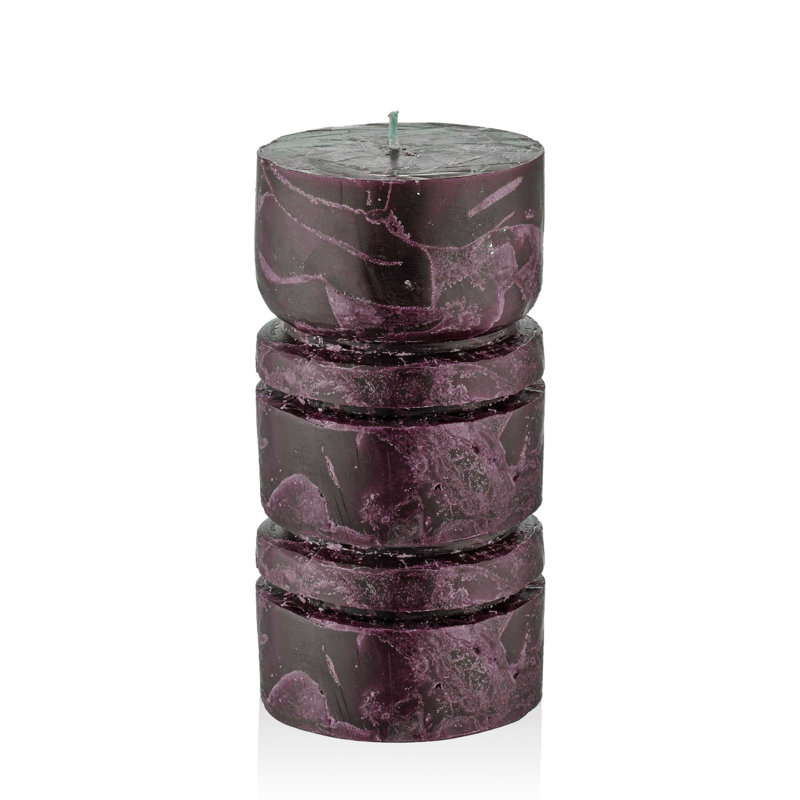 Bougie cylindrique sans parfum, Rouge Bordeaux