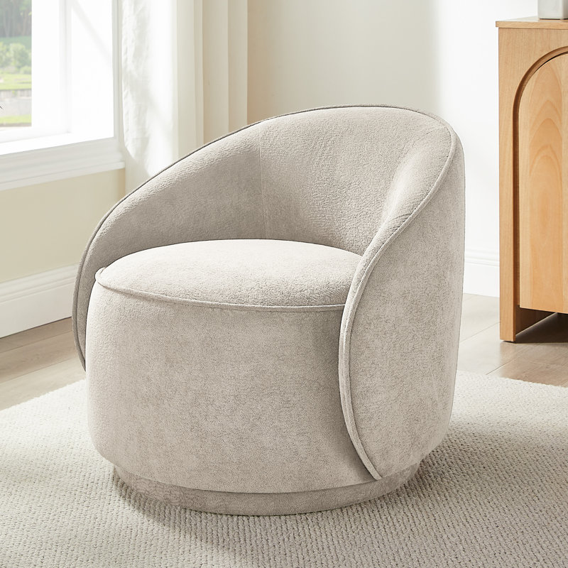 Upholstered Accent Chair, Indoor Swivel Chair, Camel