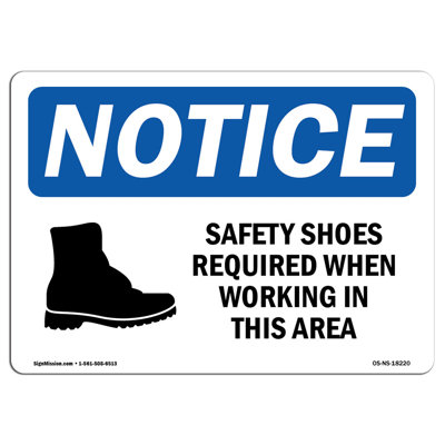 Safety Shoes Required When Working Sign