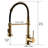 Black And Gold Pull Down Kitchen Faucet - Ceramic Cartridge For Precise Water Control, To Scratches, Convenient Flow Adjustment Commercial Sink With Pull-Down Long-Lasting Functionality, Easy Operate