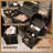 43.5" Fluted Vintage Makeup Vanity, Makeup Vanity Desk With Stool And Charging Station