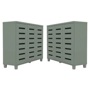Lismore 3-Door Shoe Storage Cabinet (Set Of 2) – Holds 40 Pairs (Set of 2)