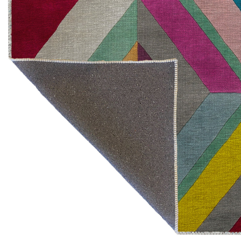 Tapis décoratif multicolore à motifs géométriques rectangulaires, Tapis de couloir 3 pi 4 po x 8 pi 3 po