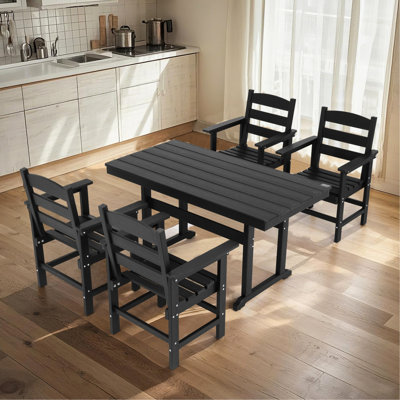 5 repas d'extérieur pour table et chaises de 4 à 51 po, noir, toutes saisons, jardin, cour, pelouse, plaisir en bord de piscine, toutes saisons, loisirs