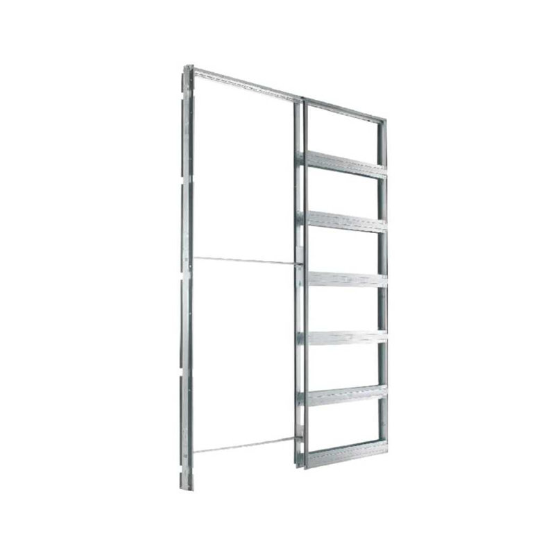 Galvanized Steel Pocket Door Hardware, 96" H x 42" W x 5.5" D
