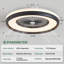 Ventilateur de plafond encastré 24 po WiFi / Bluetooth Makaiyla avec télécommande / application / commande vocale, 6 vitesses, minuterie, moteur à courant continu silencieux-252601758-242779425