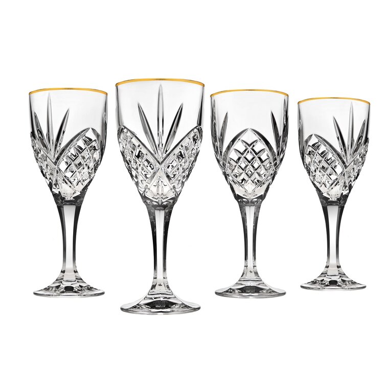 Godinger Wine Glasses, Stemmed Glass Goblets - Dublin Crystal, Set of 4, 10  fluid ounces