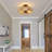 Semi Flush Mount Rattan Ceiling Light Fixture