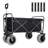 Fishing Cart with Rod Holders,Beach Wagon with Big Wheels for Sand 500lbs Capacity - All Terrain Steel Frame Utility Cart with 9" Pneumatic Tires,Strap with multiuse Bag,Black
