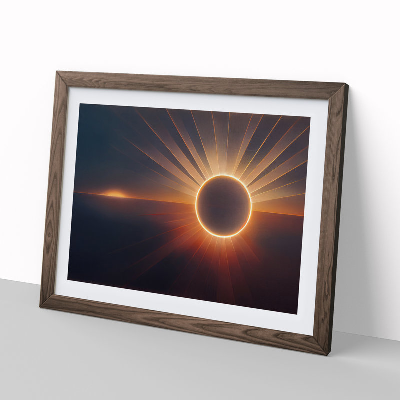 Abstract Sunset Vol.1 - Framed Print, 46cm H x 64cm W x 2cm D, Walnut