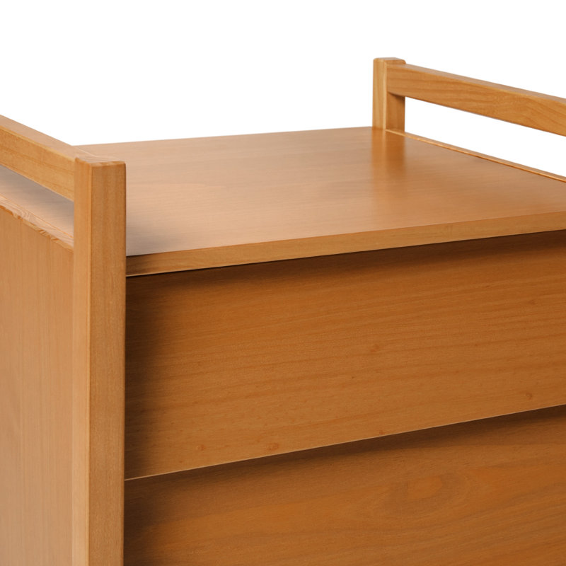 Aundrea 2-Drawer Solid Wood Nightstand, Caramel