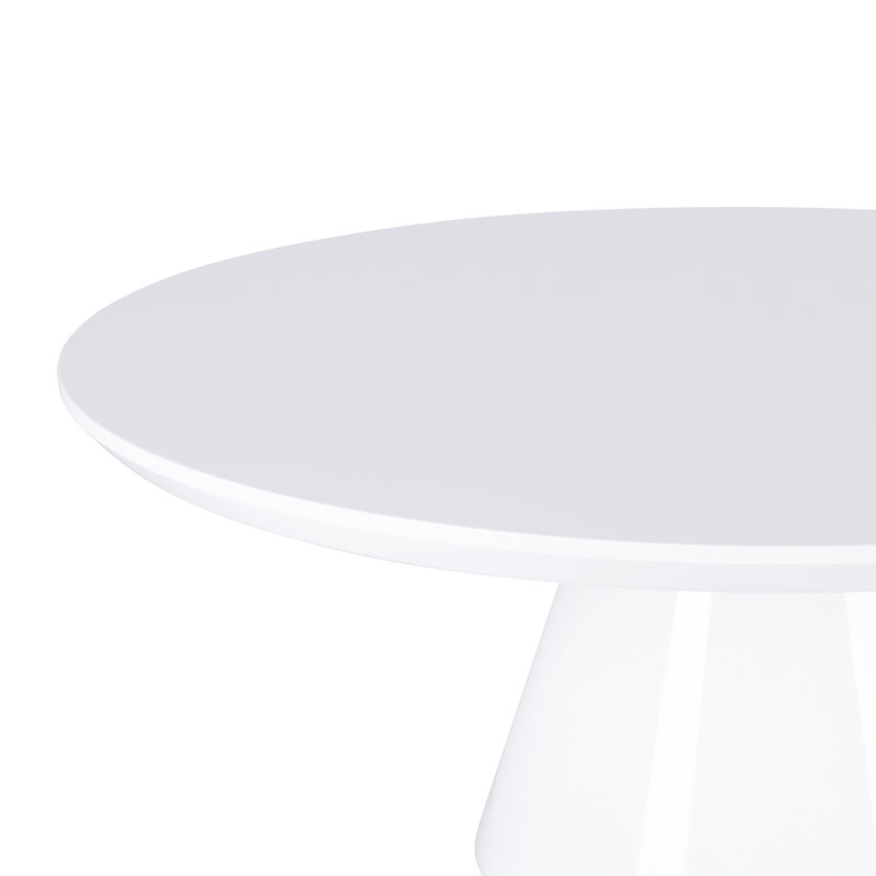 Lippa 35" Round Modern White Coffee Table, White