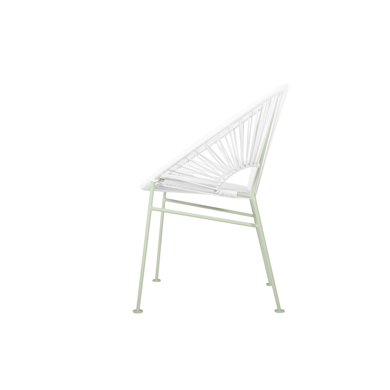 Concha Indoor/Outdoor Handmade Dining Chair, Chrome, White